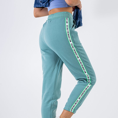 Női zöld szigetelt csíkos tréningruha - Ruházat