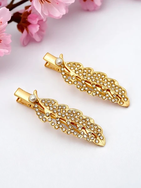 Royalfashion Hajcsat levél alakú strasszokkal Crystal Leaf