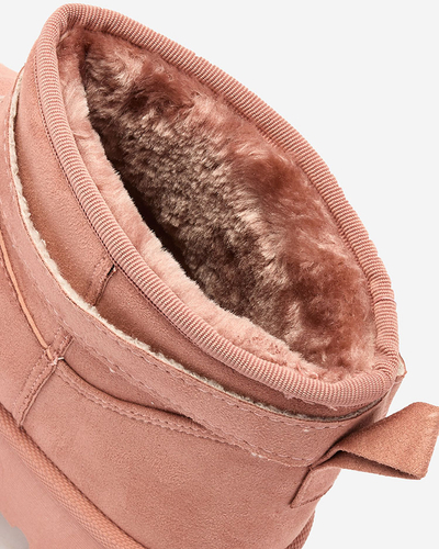 Royalfashion Világosbarna női cipő a'la hócsizma díszítéssel Parisela