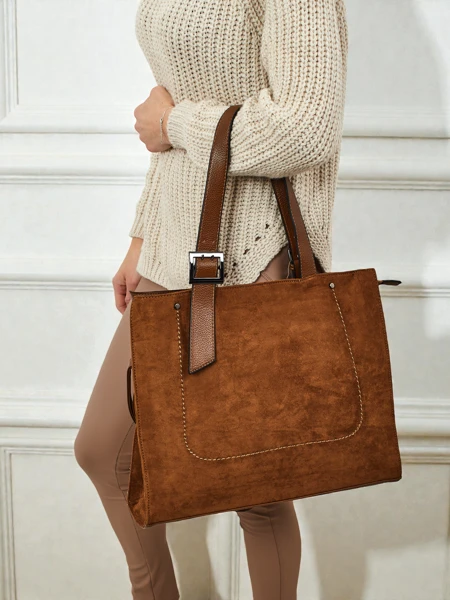 Daverna női shopper táska, öko velúr