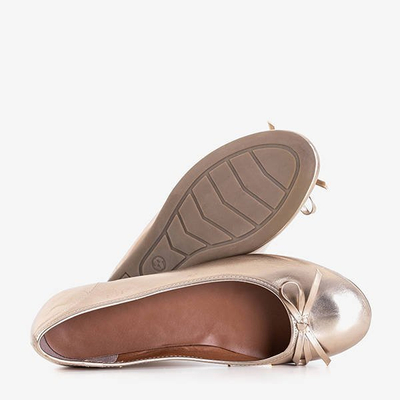 OUTLET Arany balerinák íjjal Olina - Cipő