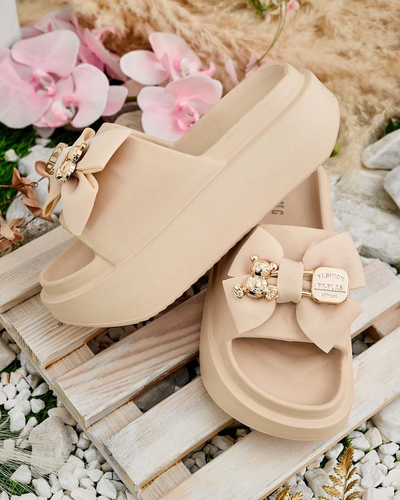 Royalfashion Női gumi flip-flop díszes masnival Apis