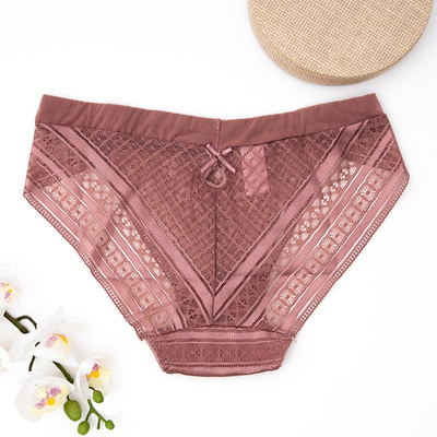 Női sötét rózsaszín csipke bugyi - Fehérnemű