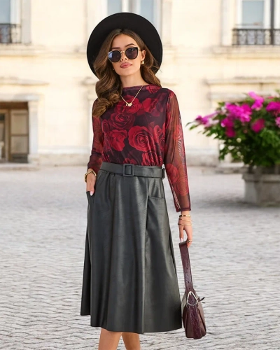 Royalfashion Női midi szoknya NAGY MÉRET