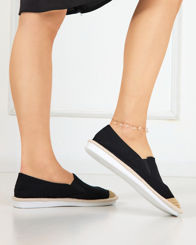 OUTLET Fekete női espadrillek Joll-Shoes