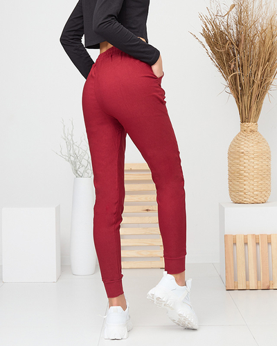 Piros, szigetelt női szövetnadrág - Ruházat