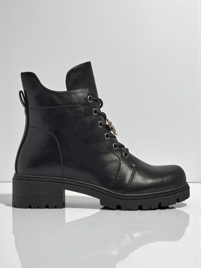 Veltih öko bőr fűzős női bokacsizma