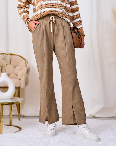 Royalfashion Khaki kordbársony női szövetnadrág