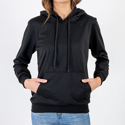 Női fekete kapucnis pulóver