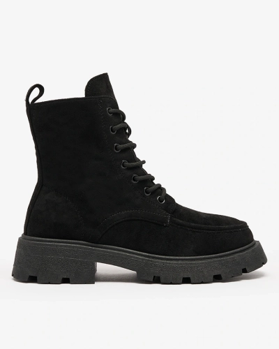 Royalfashion Fekete női Oroccar fűzős csizma