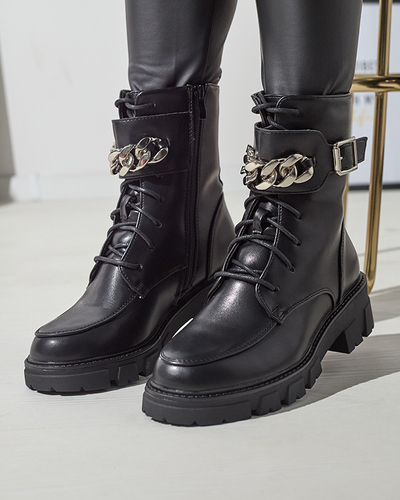 Melegített fekete bagger csizma nőknek Effpi- Footwear