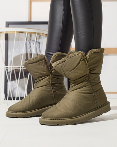 Sötétzöld női csizma a'la hócsizma Kalioli- Footwear