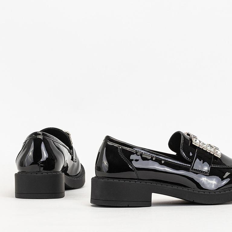 Fekete női cipő Larri kristályokkal - Lábbeli