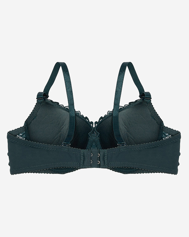 Női párnázott melltartó sötétzöld színben- Fehérnemű