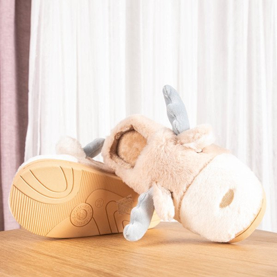 Beżowe kapcie renifery Sweet Reindeer - Obuwie