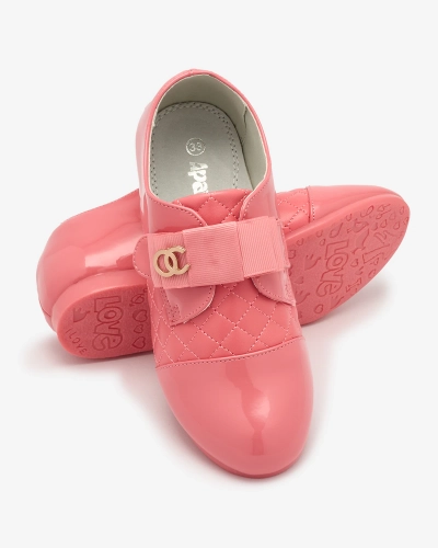 Lányok steppelt öko bőr félcipő rózsaszínben Werme- Footwear