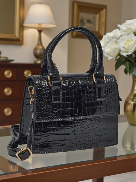 Lakkozott kis női műbőr táska Veluna