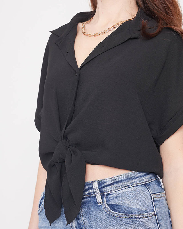 Fekete női megkötős ing - ruházat