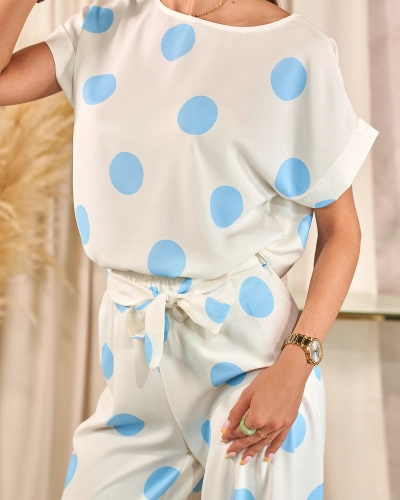 Royalfashion Kék-fehér női borsószett