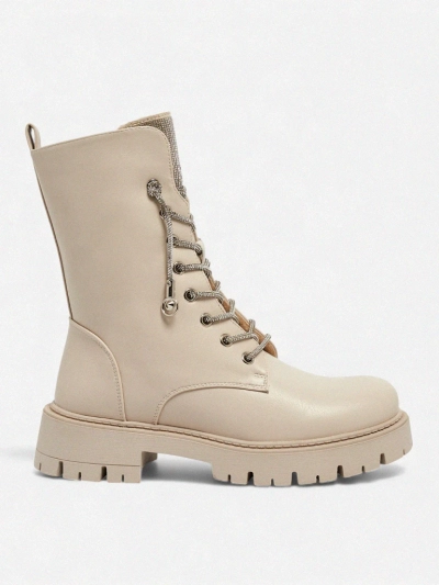 Farly női öko bőr fűzős bokacsizma