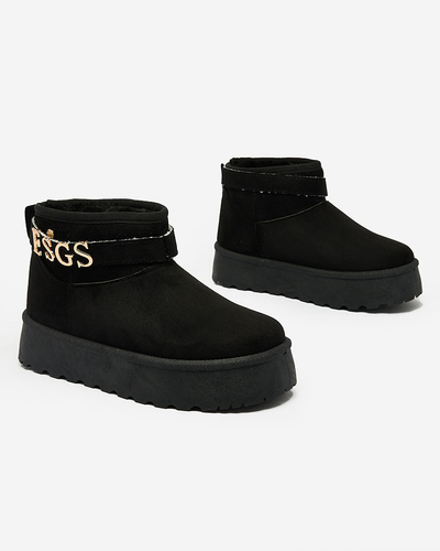 Royalfashion Rózsaszín női a'la hócsizma Esgala díszítéssel