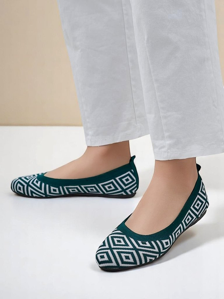 Royalfashion szövet női balerinacipő geometriai mintával Mérték