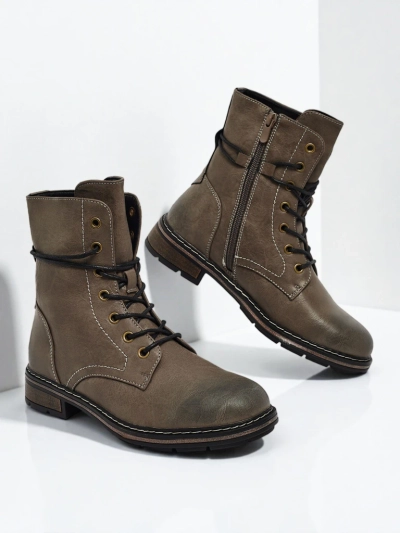 Ravonna női fűzős öko bőr bokacsizma