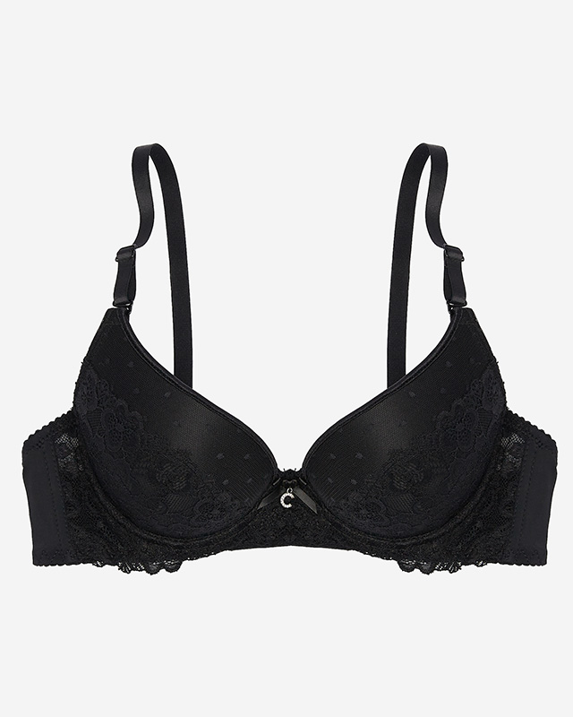 Fekete női melltartó csipkével díszítve - Fehérnemű