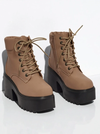 Tavlissa női öko velúr bokacsizma vastag sarokkal és platformmal