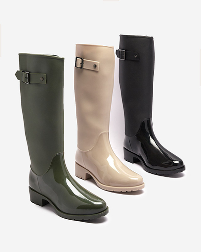 Sötétzöld női térdig érő lábszárvédő Bevirdo- Lábbeli