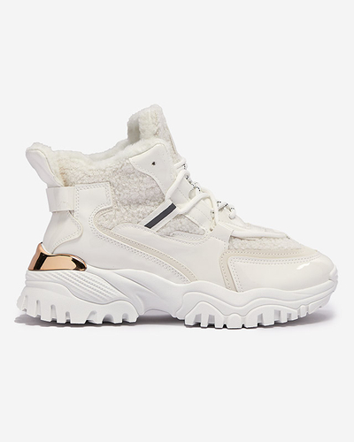 Fehér női sportcipő szőrmével Sagglo- Footwear