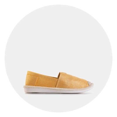 OUTLET Sárga női espadrillák fényes cérnával Hagenti - Cipők