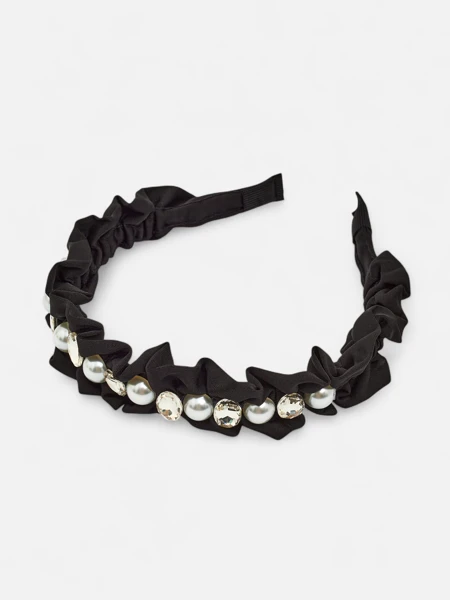 Royalfashion Hajpánt ráncolással és gyöngyökkel