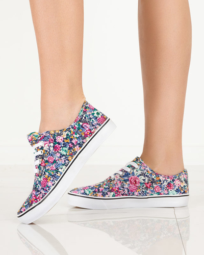 OUTLET Navy kék női virágos tornacipő Surfi - Lábbeli