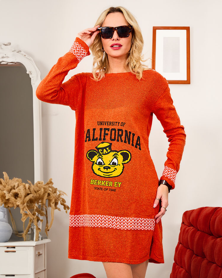 Royalfashion Világos rózsaszín női pulóver ruha