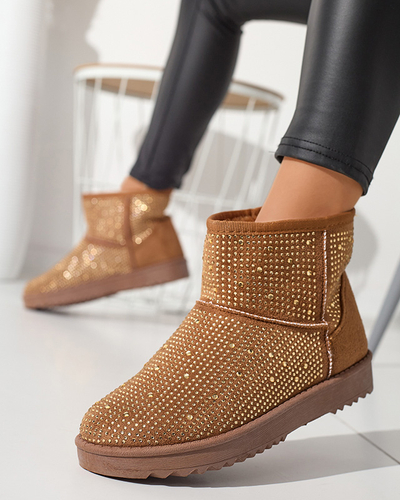 Női hócsizma teve cirkóniákkal Rudis - Lábbeli