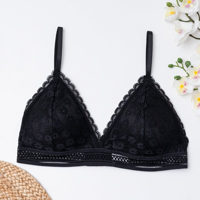 Női fekete csipke melltartó - Fehérnemű