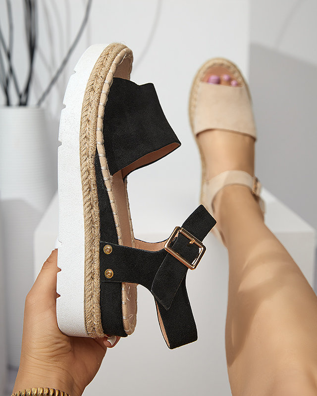 OUTLET Fekete női szandál éken Setovia - Lábbeli