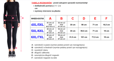 Női fekete szigetelt nadrág szürke kockás mintával PLUSZ MÉRET - Ruházat