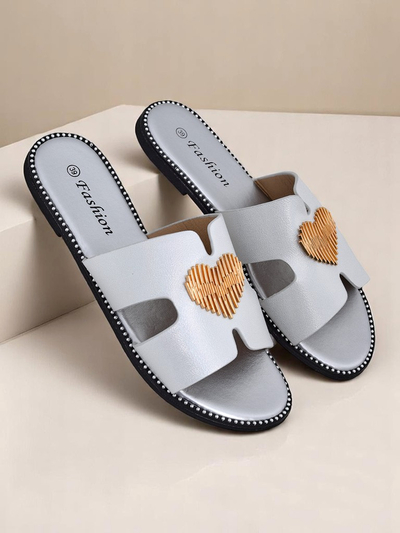 Royalfashion Női lapos talpú Heart Chic papucs
