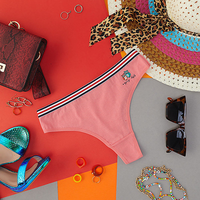 Korall női tanga nyomattal - Fehérnemű