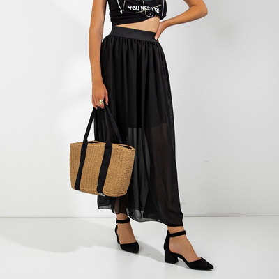 Női fekete maxi szoknya - Ruházat