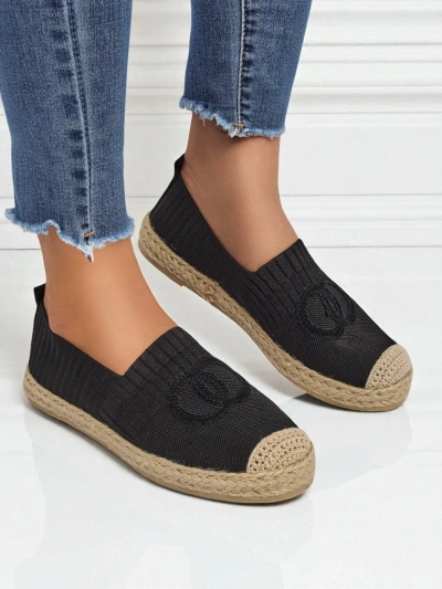 Atena fekete női espadrilles – lapos sarok, ökológiai velúrbőr