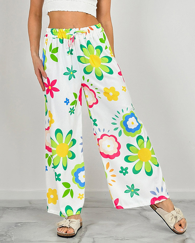 Royalfashion Női széles virágmintás szövetnadrág