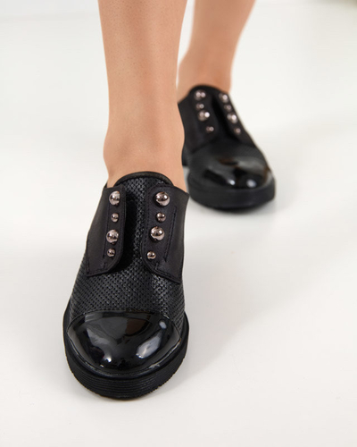 Fekete női öko-bőr cipő Sudi- Footwear