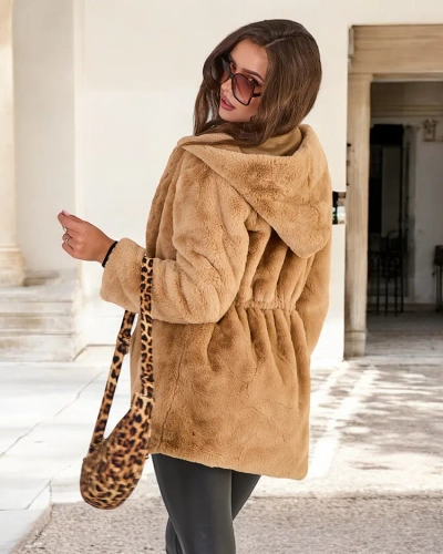 Royalfashion női szőrmeimitációs kabát