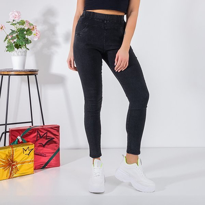 Fekete női PLUS SIZE Jeggings - nadrág