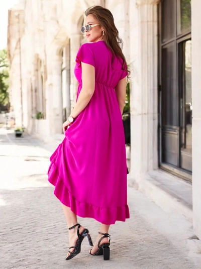 Royalfashion Női midi ruha aszimmetrikus szegéllyel