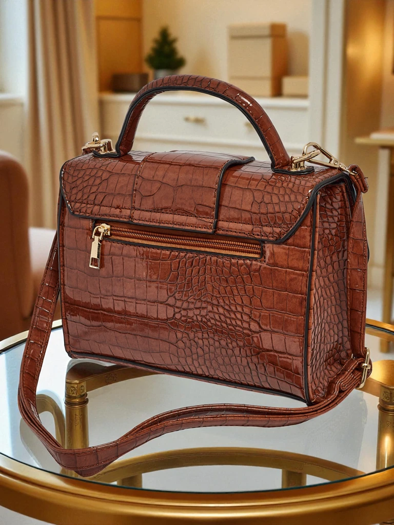 Lakkozott, kis méretű női műbőr Orlina táska