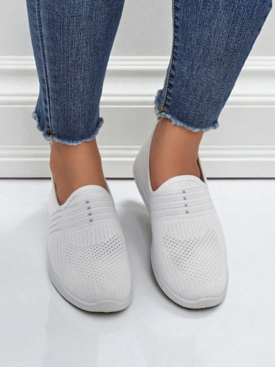Női fehér slip-on cipő, Callisto szövet – könnyű cipő tavaszra és nyárra